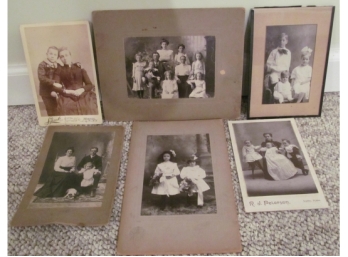 Antique Cabinet Card Photo Lot Of Children And Family