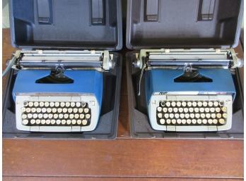 Two Vintage Smith Corona Classic 12 Portable Typewriters