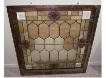Large Antique Stained Glass Window #3