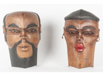 Male & Female African Tribal Masks