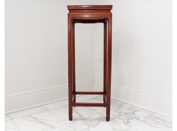 Chinese Square Wood Pedestal Plant Stand Table