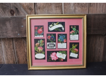 Framed & Matted Floral Stamps
