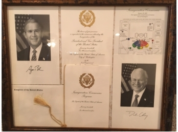 2005 George Bush Dick Cheney Inauguration Invitation Memorabilia Framed
