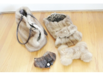 Mink Doggie Items Included Dog Bag, Bone Pillow, Coat And Collar