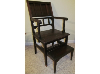 Antique Convertible Chair With Built In Foot Stool