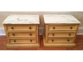Three Drawer Marble Top Chests