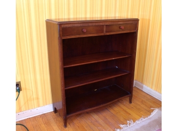 Vintage Serpentine Front Open Bookcase Manufactured By Maddox Tables