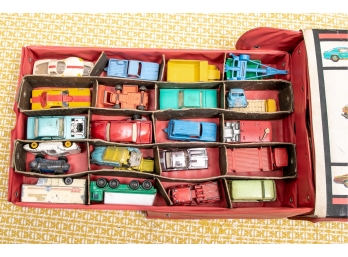 Vintage Plastic Case Of Die Cast Cars