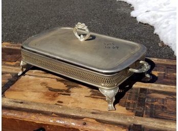 Vintage Silverplate Serving Tray And Pyrex Liner