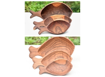 Handcrafted Olivewood Fish Bowl Sets