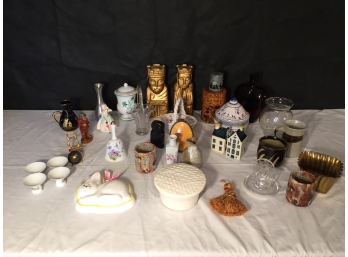 Delft, Royal Doulton And Other Shelf Decor Lot