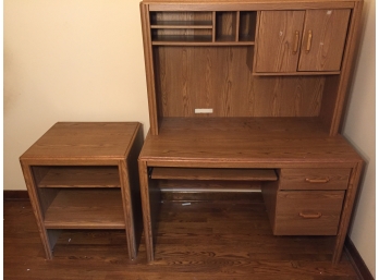 Desk With Hutch Top And Matching Printer Table