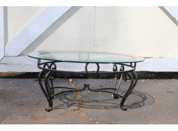 Oval Glass Top Table