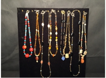 Eight Handmade Beaded Necklaces