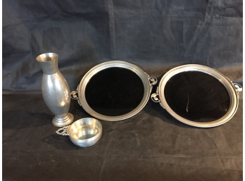Poole And International Pewter And Two Trays