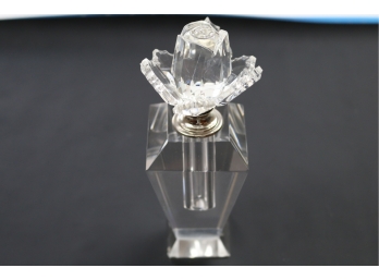Rose Petal Angular Screw Top Perfume Bottle With Topper
