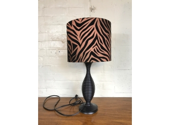 Lamp With Zebra Print Velvet Shade