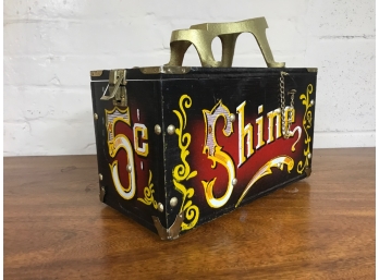 Vintage Painted Wood Shoe Shine Box