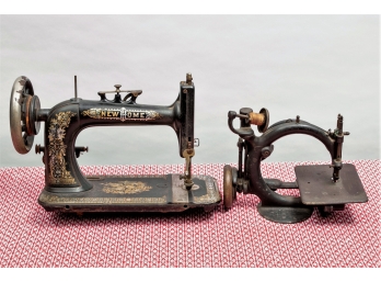 Two Antique The New Home Sewing Machines