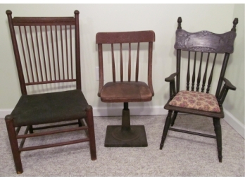 Lot Of Three Antique Children's Chairs