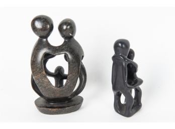 Pair Of Black Soapstone Fertility Figurines