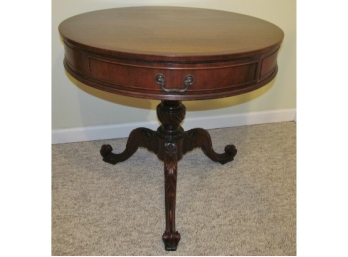 Large Single Drawer Mahogany Pedestal Table