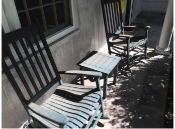Pair Of Porch Rocking Chairs And A Table