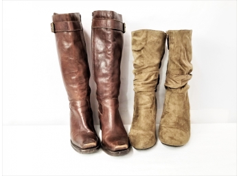 2 Pairs Of Women's Boots  Sizes   9 & Size 7.5