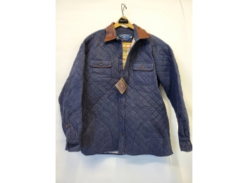 New Bill's Khakis Men's Down Size XL Navy Blue Quilted Flannel Lined Jacket