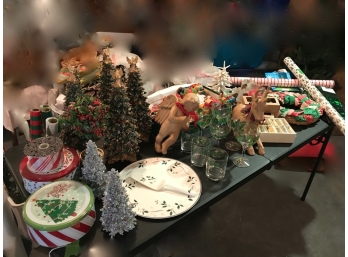 Large Lot Christmas Items And Décor