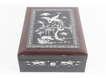 Asian Lacquer & Mother Of Pearl Box