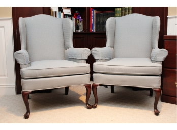 Pair Of Woodmark Queen Ann Upholstered Chairs