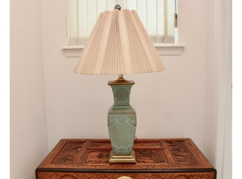 Asian Inspired Teal Blue Table Lamp