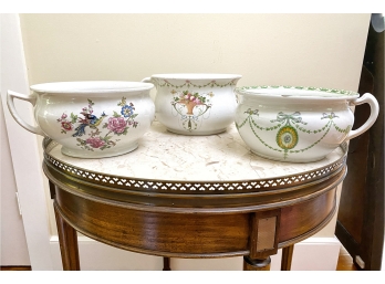 Trio Of Antique “English Potty” Chamber Pots