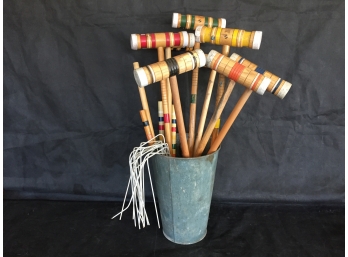 Vintage Croquet Set And Bocci Set (See Additional Photos)