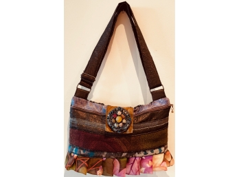 Superb Artist Made Silk Lined Gorgeous Beaded Textile Purse Shoulder Bag