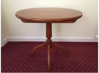 Oval Hardwood Pedestal Table With Slide Out Extra Table Top Space