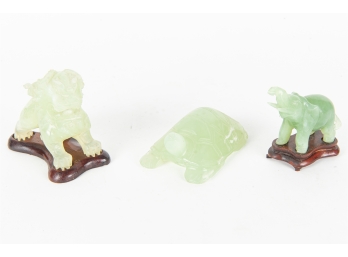Trio Of Chinese Jade Figurines