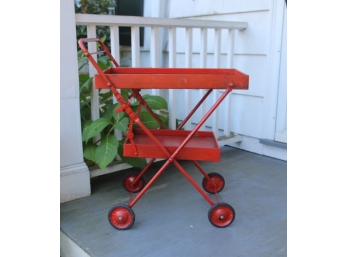 Vintage Collapsible Metal Bar Cart