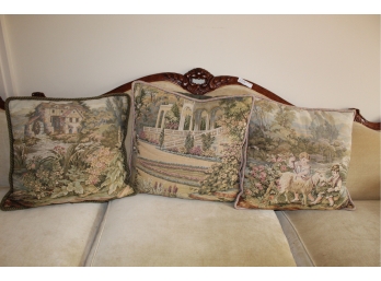 Three Tapestry Accent Pillows