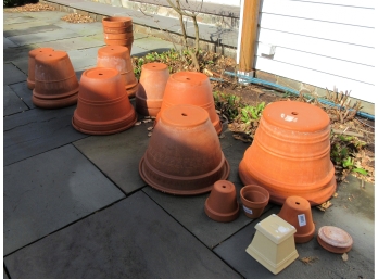 Group Red Clay Outdoor Flower Pots