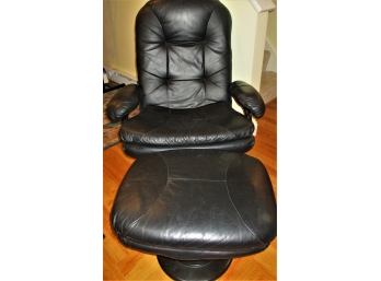 Fabulous Leather Chair And Ottoman