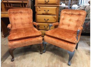 Pair Of Vintage Harden Furniture Tufted Armchairs