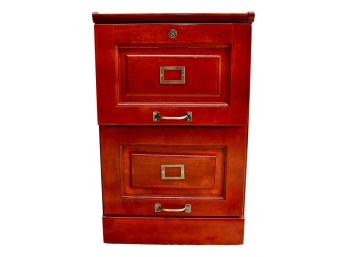 Wood File Cabinet W Brass Fixtures