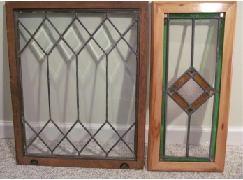 Pair Of Modern Stained Glass Windows