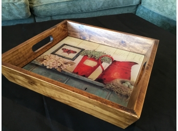 Wood With Handle Coffee Table Tray