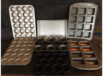 Griswold Wagnerware Cast Iron Muffin Pan, Wilton, Williams Sonoma And Other Bakeware