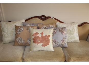 Group Of Silk Accent Pillows