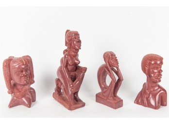 Collection Of Red Clay Tribal Statuettes