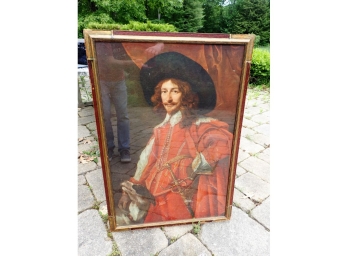 Large Vintage Framed Print Of Cavalier